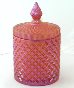 Peach Rose Colored Jar: Handcrafted Decorative Storage for Bedroom, Bathroom & Gift Giving