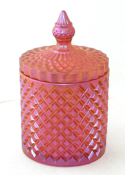 Peach Rose Colored Jar: Handcrafted Decorative Storage for Bedroom, Bathroom & Gift Giving