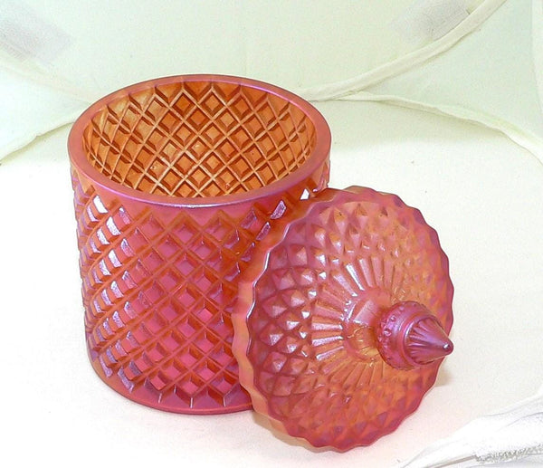 Peach Rose Colored Jar: Handcrafted Decorative Storage for Bedroom, Bathroom & Gift Giving