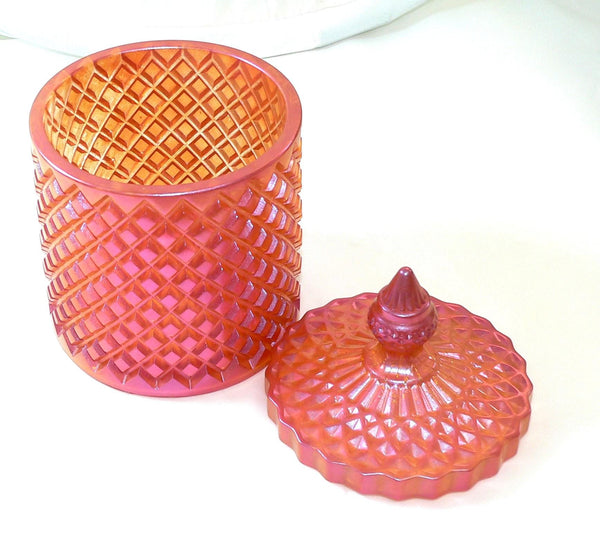 Peach Rose Colored Jar: Handcrafted Decorative Storage for Bedroom, Bathroom & Gift Giving