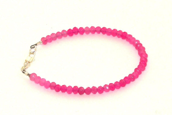 Delicate Pink Gemstone Bracelet: Handmade Birthstone Jewelry for Women, Elegant Easter Gift Accessory