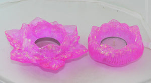 Handmade Pink Lotus Tealight Holders: Unique Floral Candle Set for Home Decor, Gifts & Ambiance