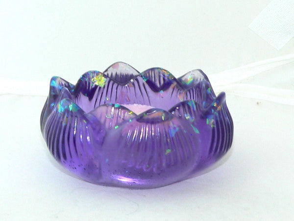 Handmade Purple Lotus Tealight Holders: Unique Floral Candle Set for Home Decor, Gifts & Ambiance