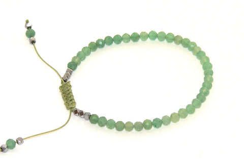 Aventurine Adjustable Bracelet | Handcrafted Macrame Jewelry | Green Stone Charm | Unique Gift for Her | Bohemian Style Accessory