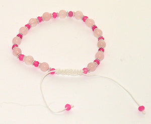 Rose Quartz Adjustable Bracelet | Handcrafted Macrame Jewelry | Green Stone Charm | Unique Gift for Her | Bohemian Style Accessory