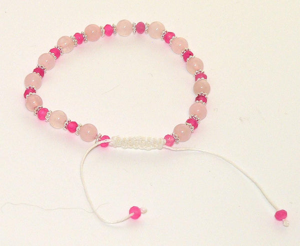 Rose Quartz Adjustable Bracelet | Handcrafted Macrame Jewelry | Green Stone Charm | Unique Gift for Her | Bohemian Style Accessory