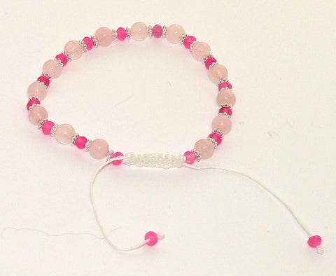 Rose Quartz Adjustable Bracelet | Handcrafted Macrame Jewelry | Green Stone Charm | Unique Gift for Her | Bohemian Style Accessory