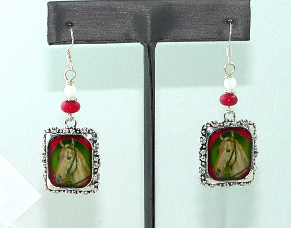 Horse Earrings Prize Winning Horses Vintage Altered Art Horse Earrings Horse Gifts For Her