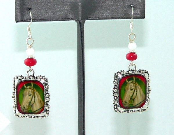 Horse Earrings Prize Winning Horses Vintage Altered Art Horse Earrings Horse Gifts For Her