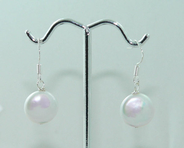 Coin Pearl Earrings Lustrous Genuine Freshwater Coin Pearl Earrings