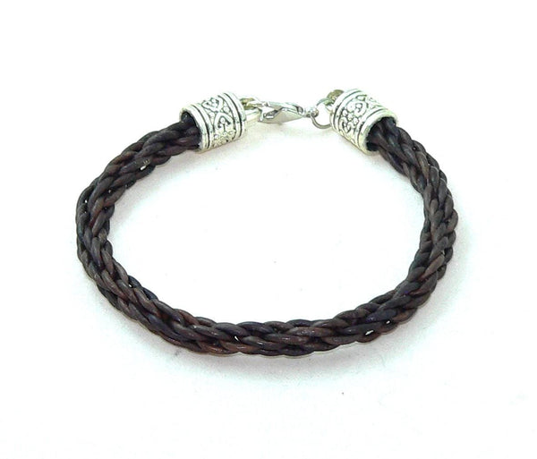 Handcrafted Genuine Leather Bracelet Silver Beaded Design for Men | Stylish Leather Jewelry Accessory Unisex Leather Bracelet