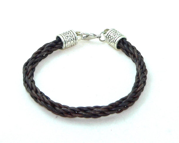 Handcrafted Genuine Leather Bracelet Silver Beaded Design for Men | Stylish Leather Jewelry Accessory Unisex Leather Bracelet