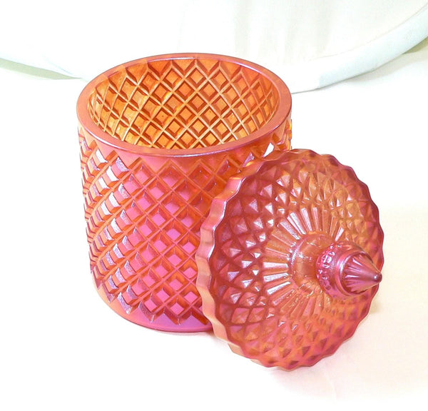Peach Rose Colored Jar: Handcrafted Decorative Storage for Bedroom, Bathroom & Gift Giving