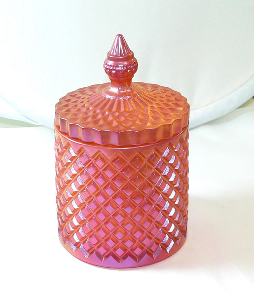 Peach Rose Colored Jar: Handcrafted Decorative Storage for Bedroom, Bathroom & Gift Giving