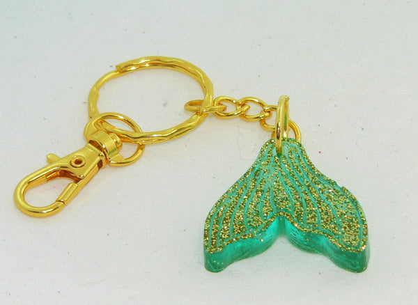 Handcrafted Nautical Sea Life Keychain: Elegant Purse Charm with Seahorse, Dolphin, and Whale Tail