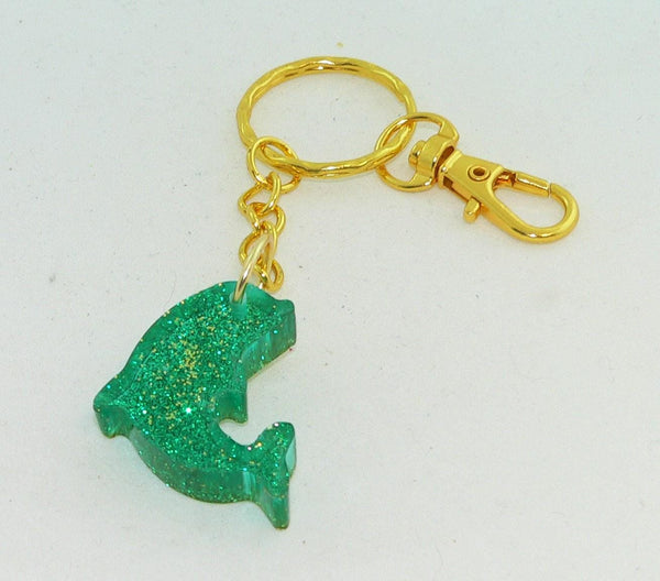 Handcrafted Nautical Sea Life Keychain: Elegant Purse Charm with Seahorse, Dolphin, and Whale Tail