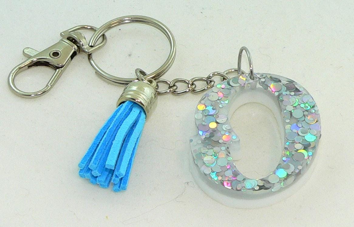 Personalized Holographic Confetti Keychain: Glittery Bag Charm for Purse or Backpack