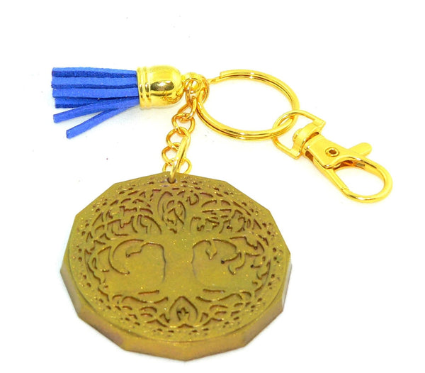 Om Yoga Chakra Resin Keychain: Spiritual Boho Accessory for Purses, Backpacks & Meditation