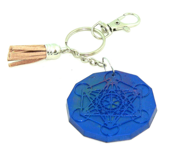 Om Yoga Chakra Resin Keychain: Spiritual Boho Accessory for Purses, Backpacks & Meditation