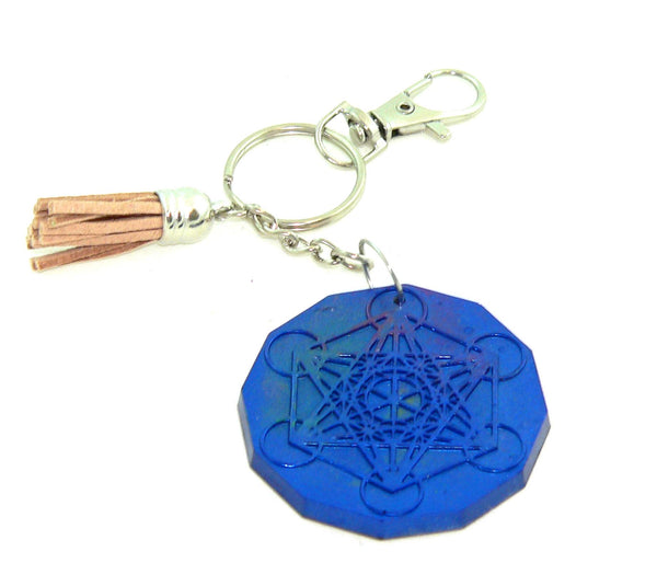 Om Yoga Chakra Resin Keychain: Spiritual Boho Accessory for Purses, Backpacks & Meditation