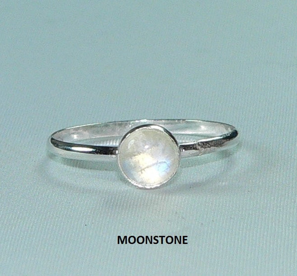 Handcrafted 6mm Arizona Turquoise Sterling Silver Stackable Ring - Artisan Jewelry (Sizes 6-9)