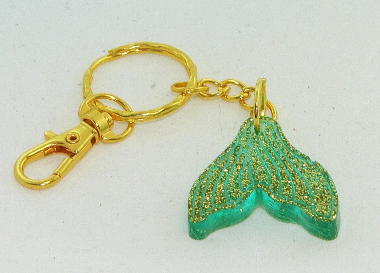 Handcrafted Nautical Sea Life Keychain: Elegant Purse Charm with Seahorse, Dolphin, and Whale Tail