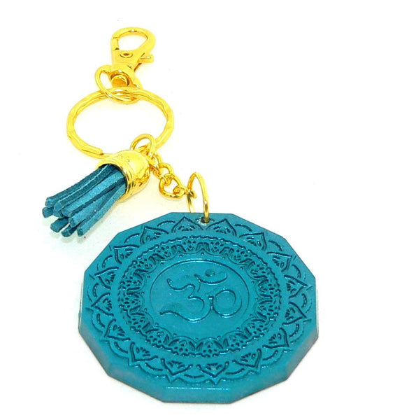 Om Yoga Chakra Resin Keychain: Spiritual Boho Accessory for Purses, Backpacks & Meditation