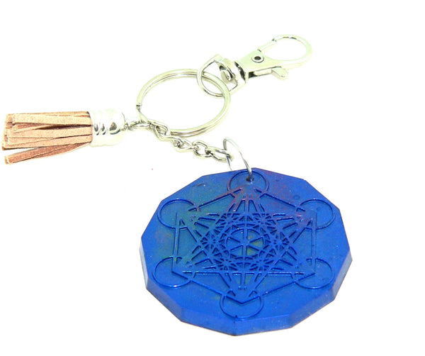 Om Yoga Chakra Resin Keychain: Spiritual Boho Accessory for Purses, Backpacks & Meditation