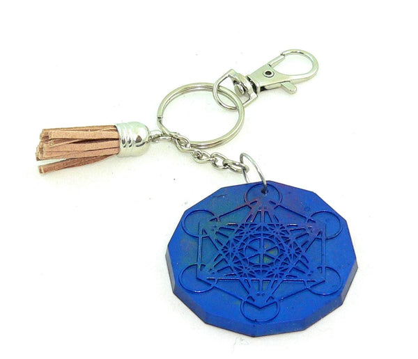 Om Yoga Chakra Resin Keychain: Spiritual Boho Accessory for Purses, Backpacks & Meditation