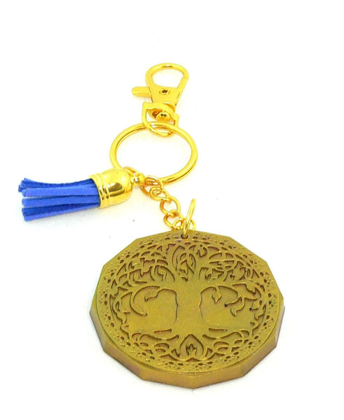 Spiritual Tree of Life Resin Keychain: Boho Accessory for Purses, Backpacks & Meditation Practices