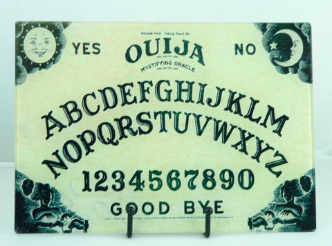Ouija Board Tempered Glass Cutting Board | Handmade Kitchen Decor, Halloween Serving Tray & Appetizer Platter Charcuterie. Gothic Tray