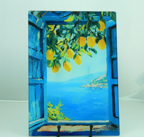 Mediterranean Lemon Ceramic Trivet: Handmade Kitchen Decor Hot Pad for Table Protection