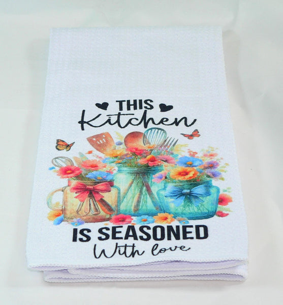 Handmade Kitchen Towel Kitchen Utensil Theme, Durable Absorbent Fabric, Housewarming Gift, Functional & Decorative Mason Jar Towel