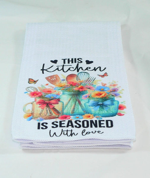 Handmade Kitchen Towel Kitchen Utensil Theme, Durable Absorbent Fabric, Housewarming Gift, Functional & Decorative Mason Jar Towel