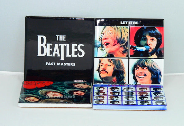 Beatles Album Ceramic Coaster Set: Retro Music Decor, Functional Home Accessories, Fan Gift