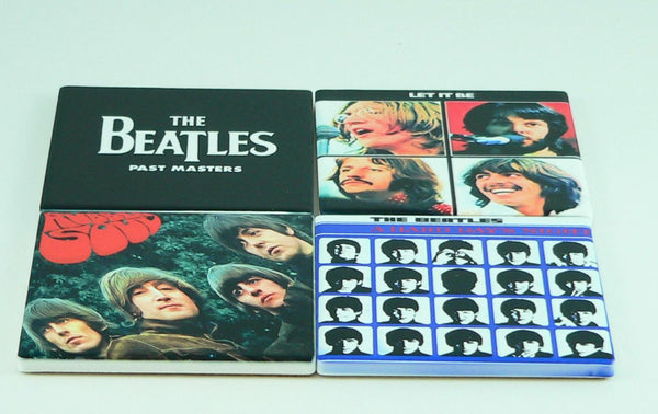 Beatles Album Ceramic Coaster Set: Retro Music Decor, Functional Home Accessories, Fan Gift