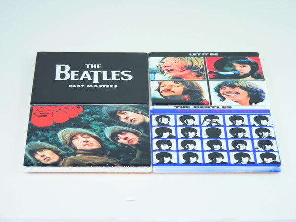 Beatles Album Ceramic Coaster Set: Retro Music Decor, Functional Home Accessories, Fan Gift