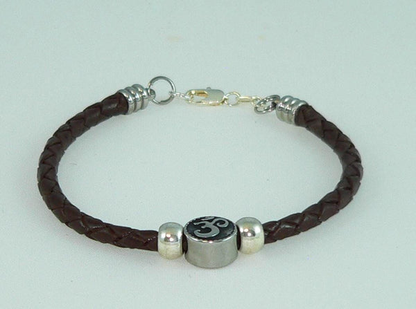 Unisex Braided stainless Steel Ohm Beaded Bracelet with Stainless Slide Beads, Handmade, Gift for her, Boho Jewelry