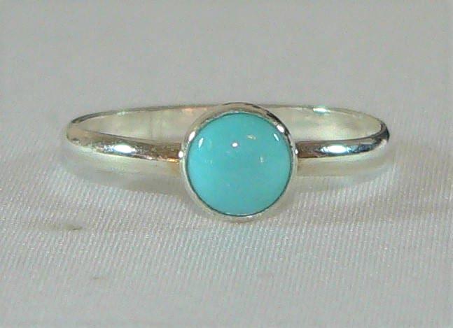 Light Green Turquoise Stack Ring SZ 6-9, Sterling Silver, Boho Southwest Style, Handmade Turquoise Jewelry, Sundance Ring