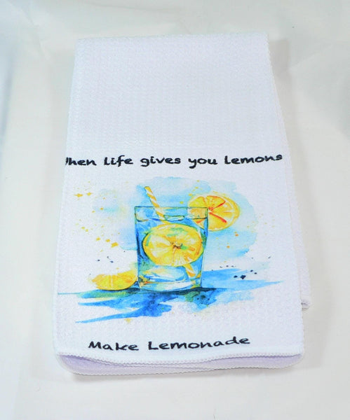 Handmade Kitchen Towel Lemon Theme, Durable Absorbent Fabric, Housewarming Gift, Functional & Decorative Lemonade Kitchen Decor