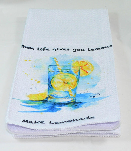 Handmade Kitchen Towel Lemon Theme, Durable Absorbent Fabric, Housewarming Gift, Functional & Decorative Lemonade Kitchen Decor