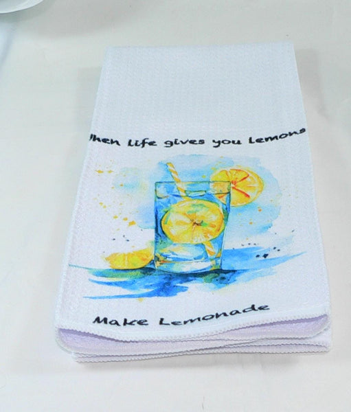Handmade Kitchen Towel Lemon Theme, Durable Absorbent Fabric, Housewarming Gift, Functional & Decorative Lemonade Kitchen Decor