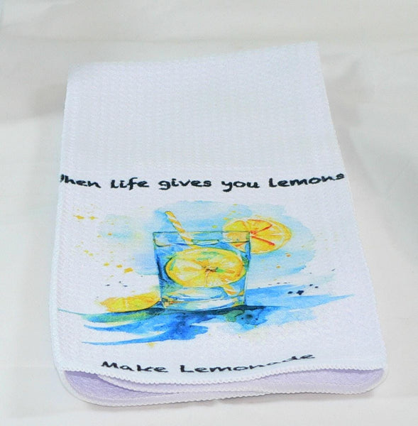 Handmade Kitchen Towel Lemon Theme, Durable Absorbent Fabric, Housewarming Gift, Functional & Decorative Lemonade Kitchen Decor