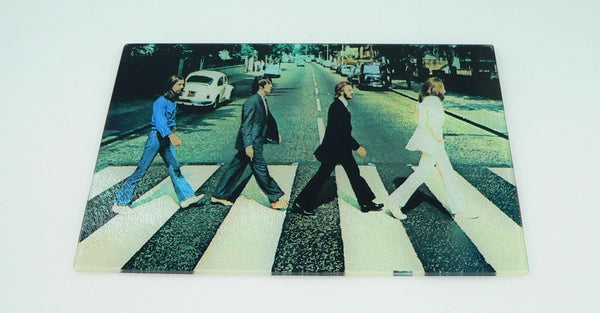 Abbey Road Beatles Tempered Glass Cutting Board: Charcuterie Platter & Serving Tray Memorabilia
