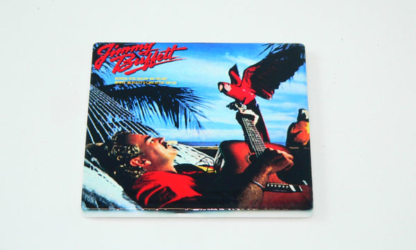 Jimmy Buffett Album Cover Ceramic Coaster Set Retro Music Lovers. 4.25”