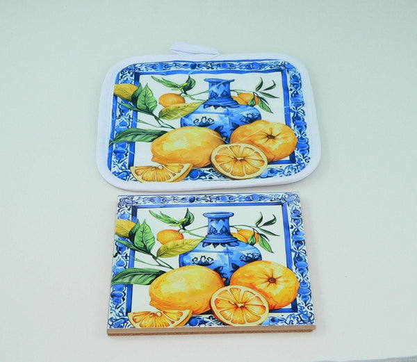 Handmade Kitchen Towel Lemon Tea Time Theme, Durable Absorbent Fabric, Housewarming Gift, Functional & Decorative
