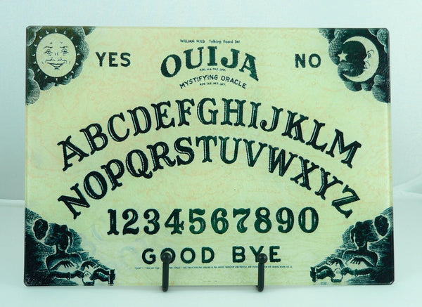 Ouija Board Tempered Glass Cutting Board | Handmade Kitchen Decor, Halloween Serving Tray & Appetizer Platter Charcuterie. Gothic Tray