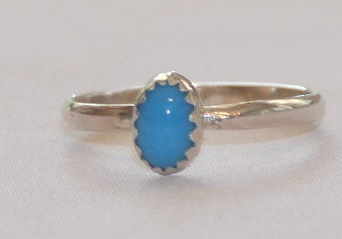 Handcrafted Oval Sleeping Beauty Turquoise Sterling Silver Ring - Southwestern Gemstone Jewelry