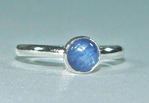 Handcrafted 6mm Kyanite Sterling Silver Stackable Ring - Boho Style Jewelry - Sizes 6-10