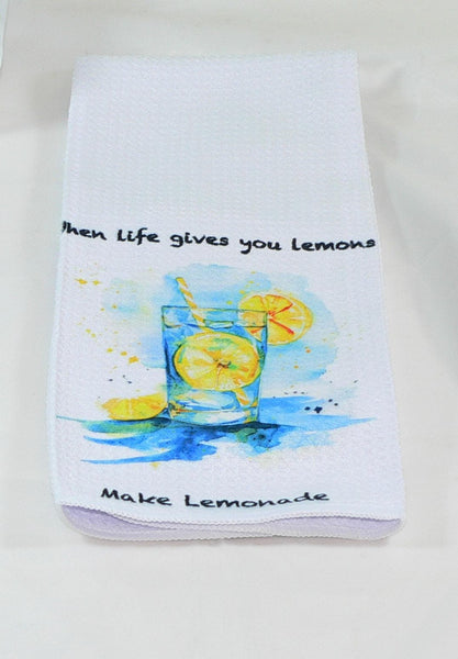 Handmade Kitchen Towel Lemon Theme, Durable Absorbent Fabric, Housewarming Gift, Functional & Decorative Lemonade Kitchen Decor